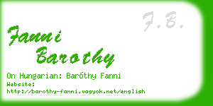 fanni barothy business card
